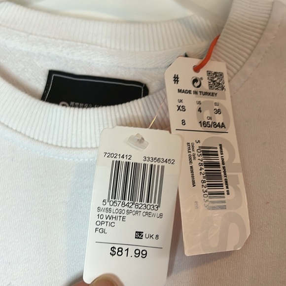 NWT Super dry sweatshirt crew neck for woman size US 4 white - Picture 5 of 10